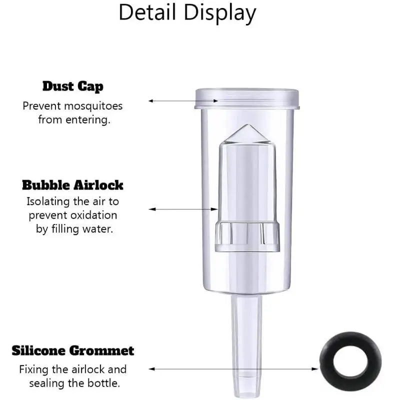 5pcs Simple Airlock Homebrew Air Lock With Silicone Grommets for Brewing Beer Fermentation Wine Making Sauerkraut Kimchi Kombuch